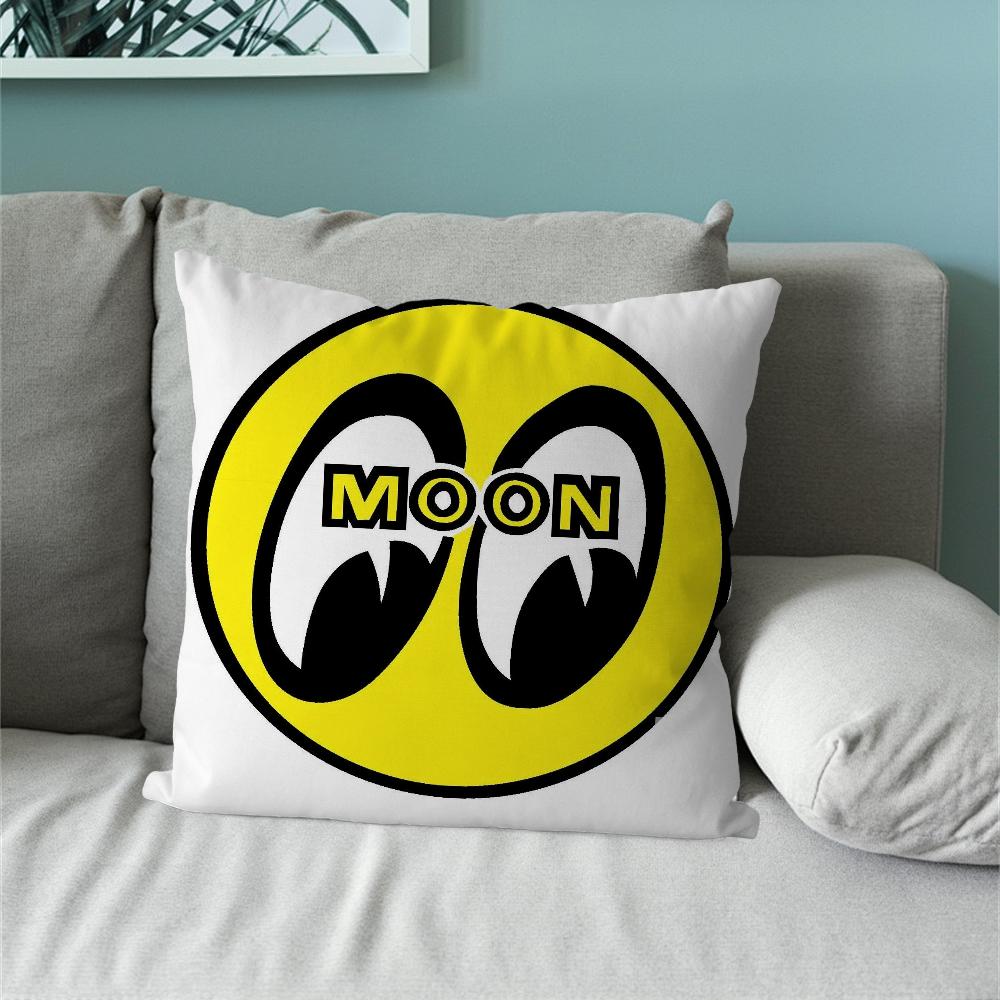 Fashion M-Mooneyes Logo Pillow Case For Sofa Bedside Table Bedroom Backrest Living Office Cushion Printed Square Multiple