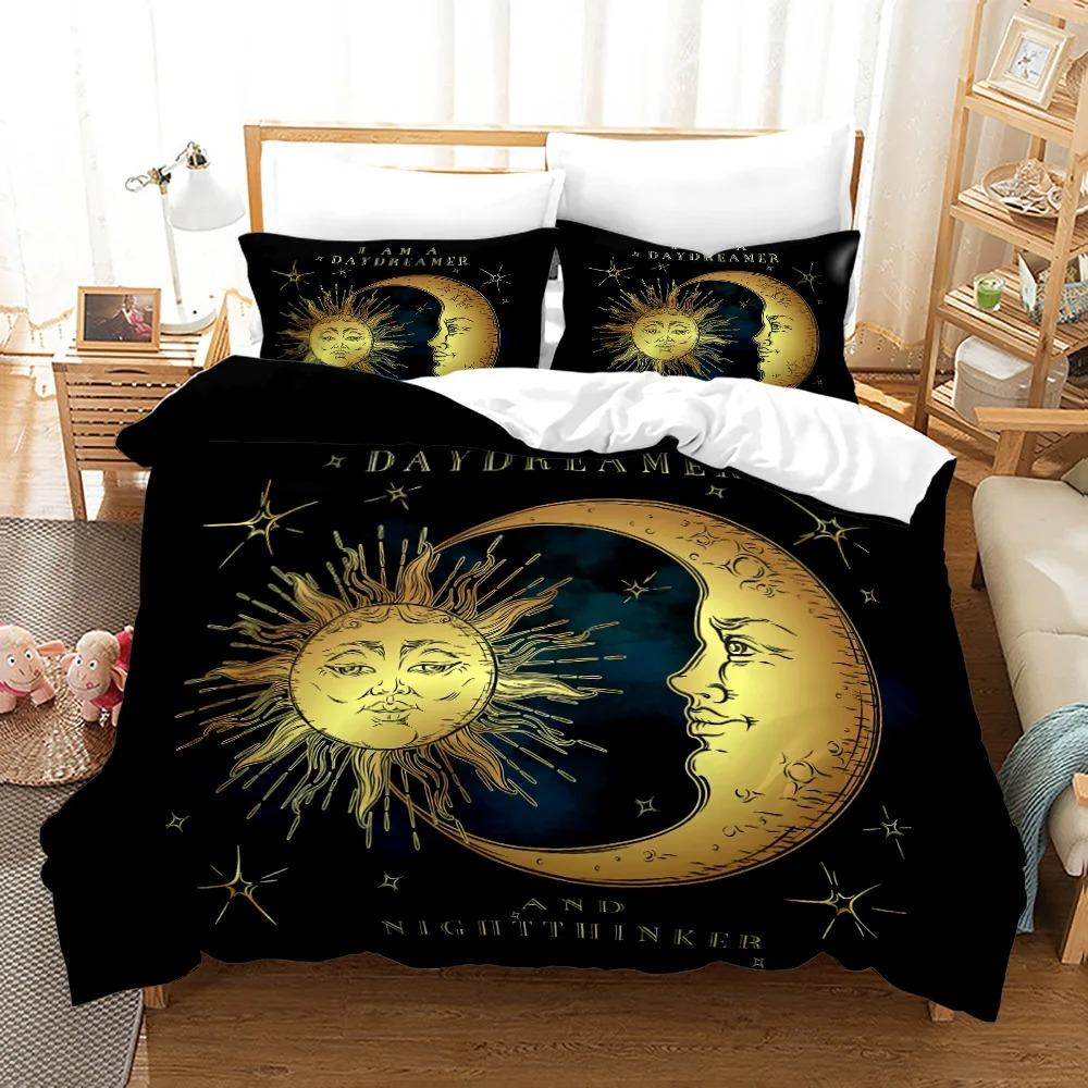 Comforter Mandala Sun And Moon Decor Set King Queen Sizeboho Exotic Style Polyester Bedding Set For Adults