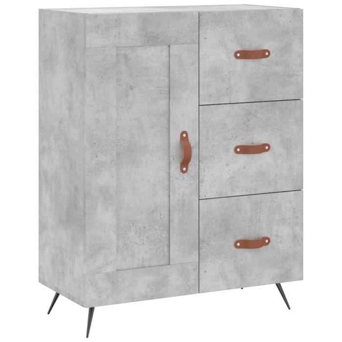 VidaXL Buffet gris béton 69,5x34x90 cm bois d'ingénierie 830232