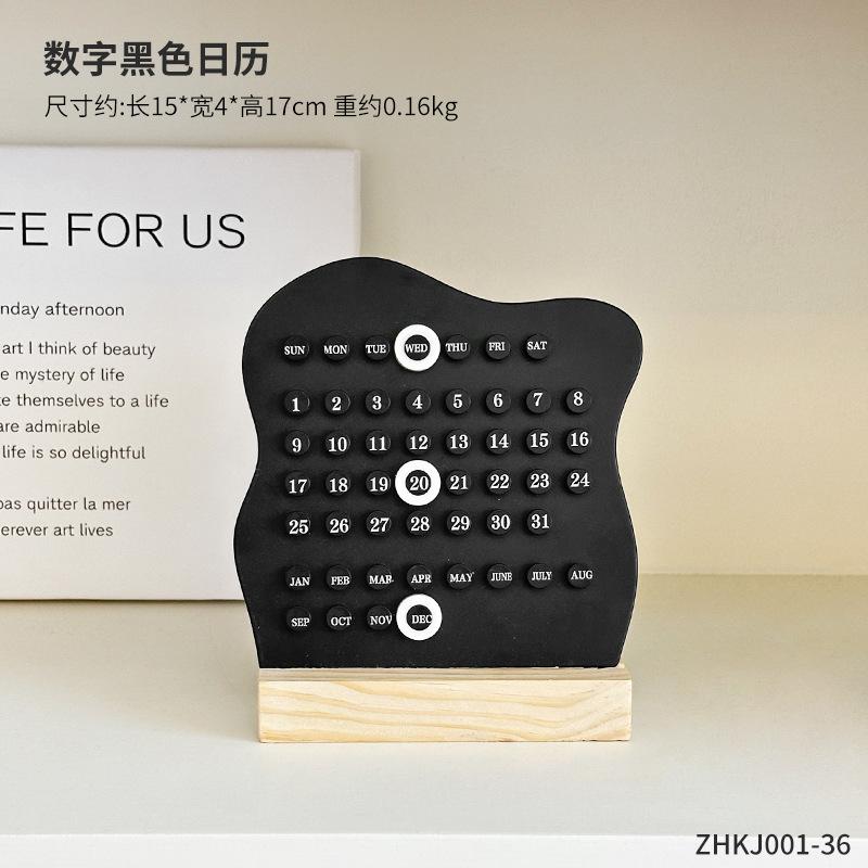 Perpetual Calendar Handmade DIY Ring Desk Calendar Desktop Ornament High Value Acrylic Calendar Small Ornament Photo Prop