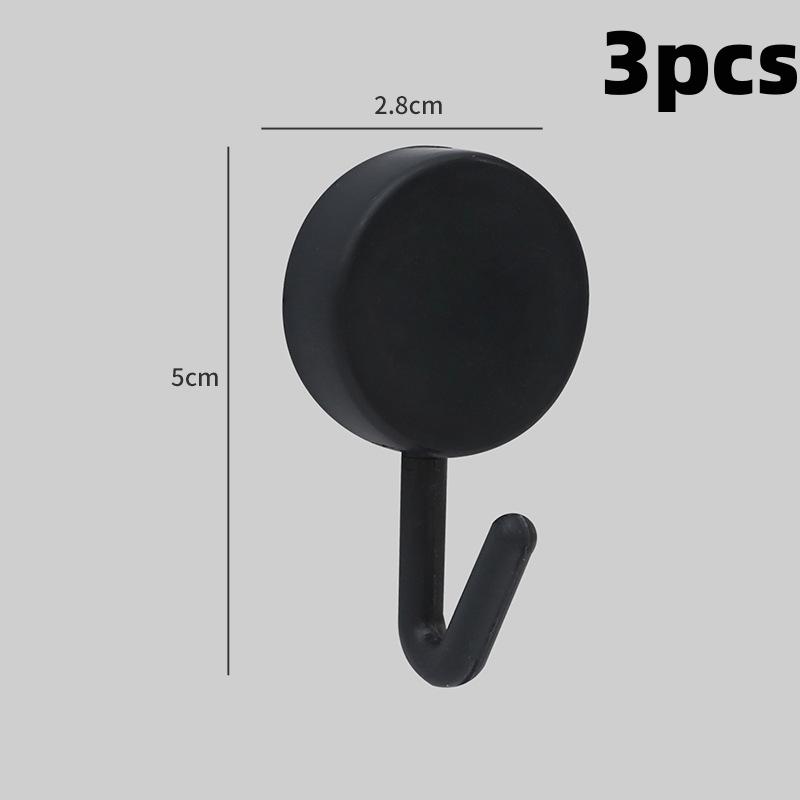 

3/5 шт. самоклеящиеся настенные крючки прочные без сверления для сумок, ванной комнаты, двери, кухонных полотенец, крючки для домашнего хранения аксессуаров Black 3Pcs