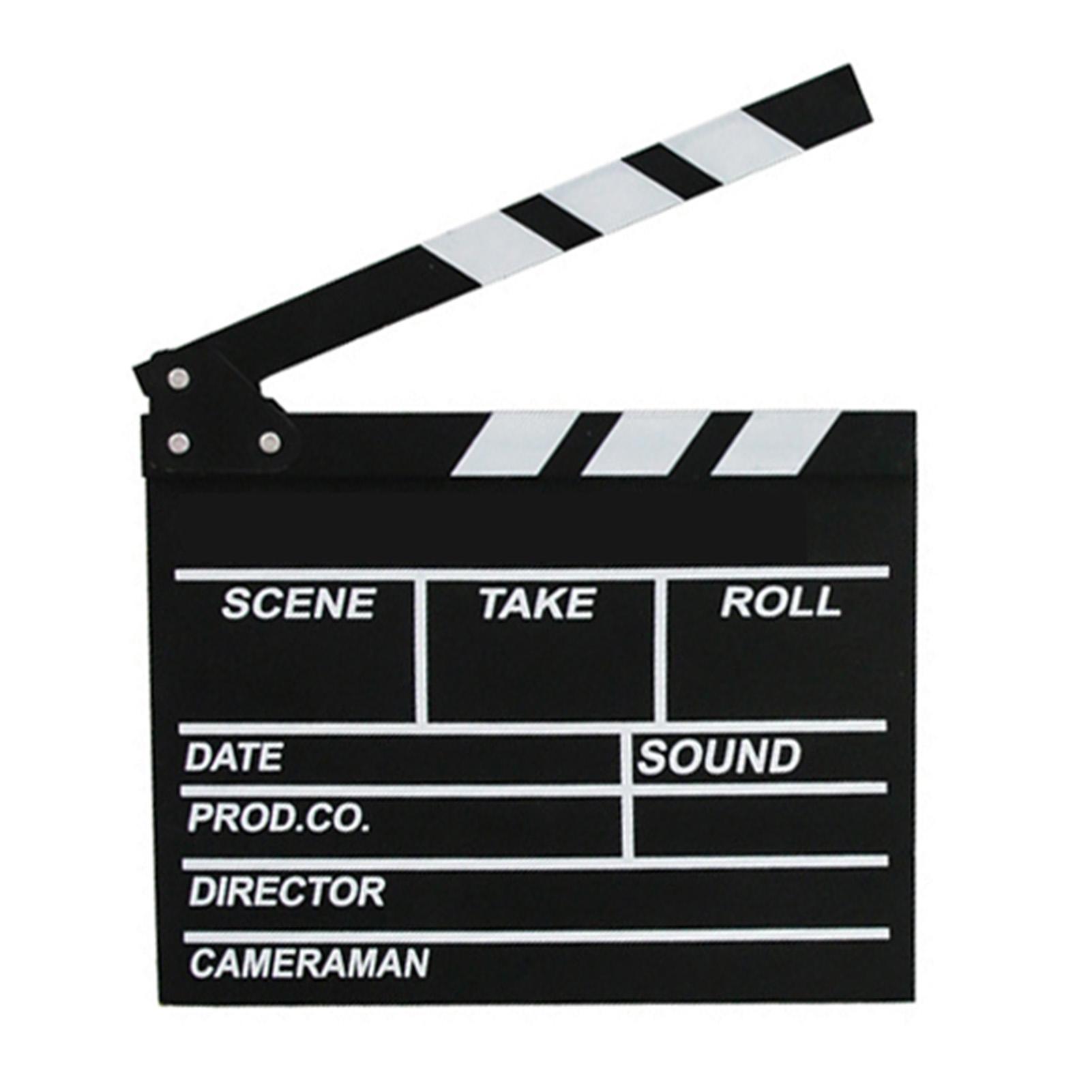 

Movie Film Clap Board 20 X 20cm Dry Erase Black Wooden Clapper Board for Director