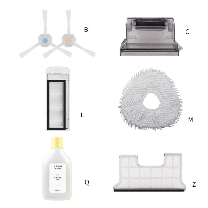 Vacuum Cleaner Cleanings Liquid Dust Box Mopes Pads Vacuum Cleaner Accessories Mopes Cloth Side Brushes for J1/J2/T10 Models