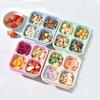 4Pcs/Set 4 Compartments Lunch Box Stackable Divided Snack Box Food Storage Containers  School