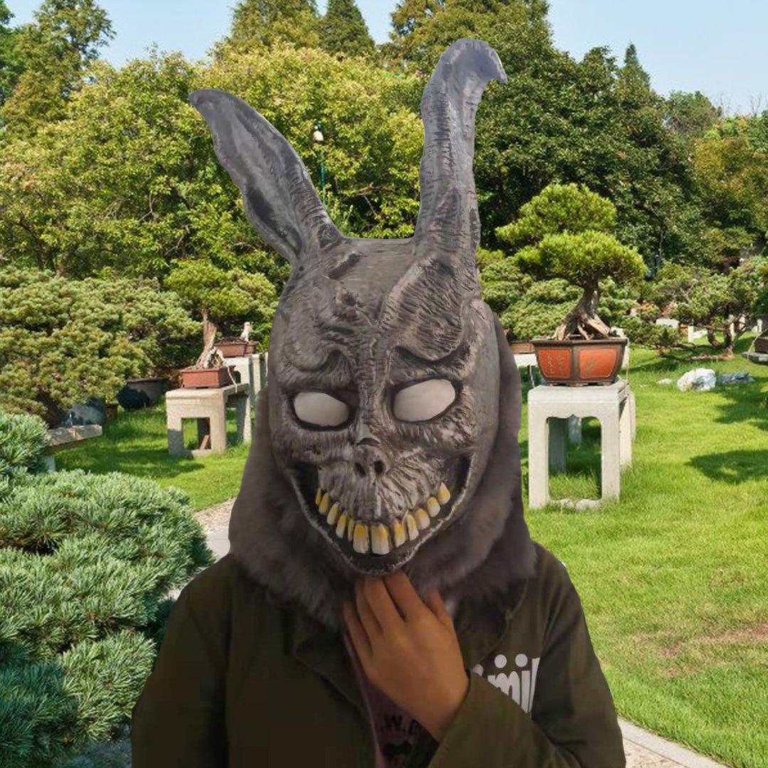 

Latex Rabbit Mask Frank Evil Silver Rabbit Animal Headgear Bar party props COS Performance parody