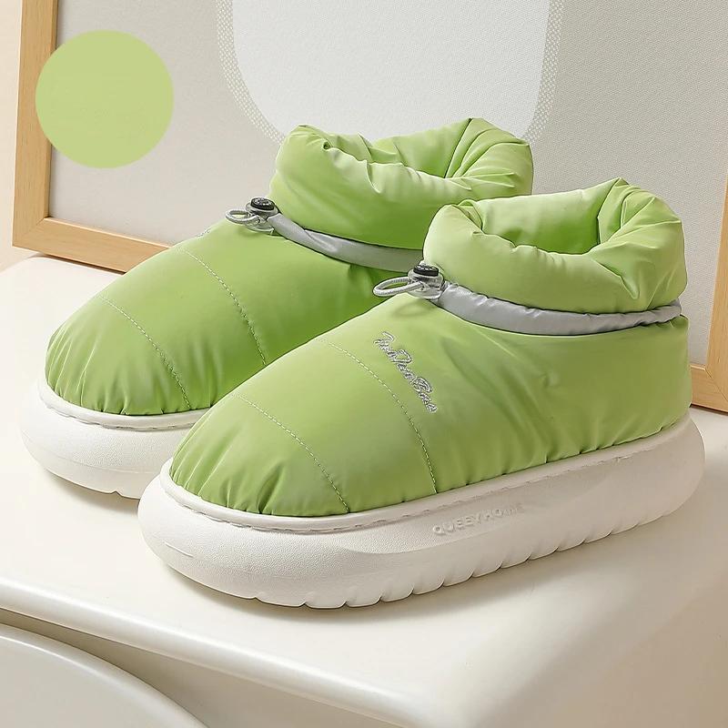 Woman Boots Thick Bottom Waterproof Warm Plush Female Cotton Shoes Winter fur Leisure Chunky Round Toe Women Snow Boot