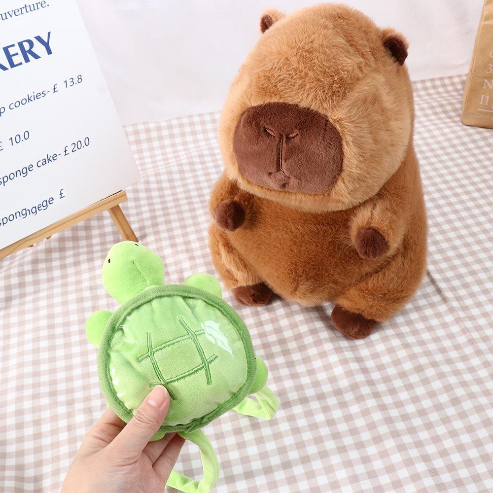 Simulation Capybara Plush Doll Capybara Animal With Turtle Backpack  Christmas Toy