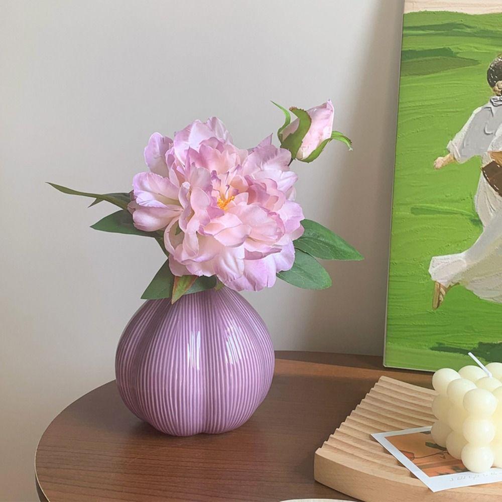 Minimalist Garlic Shape Vase Exquisite Hydroponic Flower Holder Onion Ceramic Vase Living Room