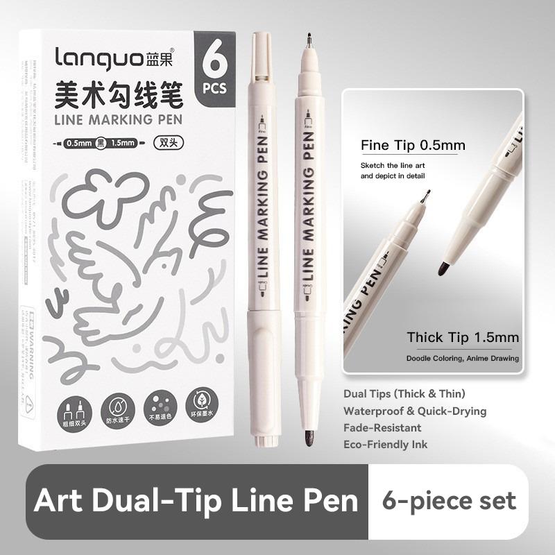 

6/18Pcs Double Tip Micro Fineliner Pens Drawing Manga Outlining Art Marker Pen Waterproof Ink Set for Sketch Painting Supplies