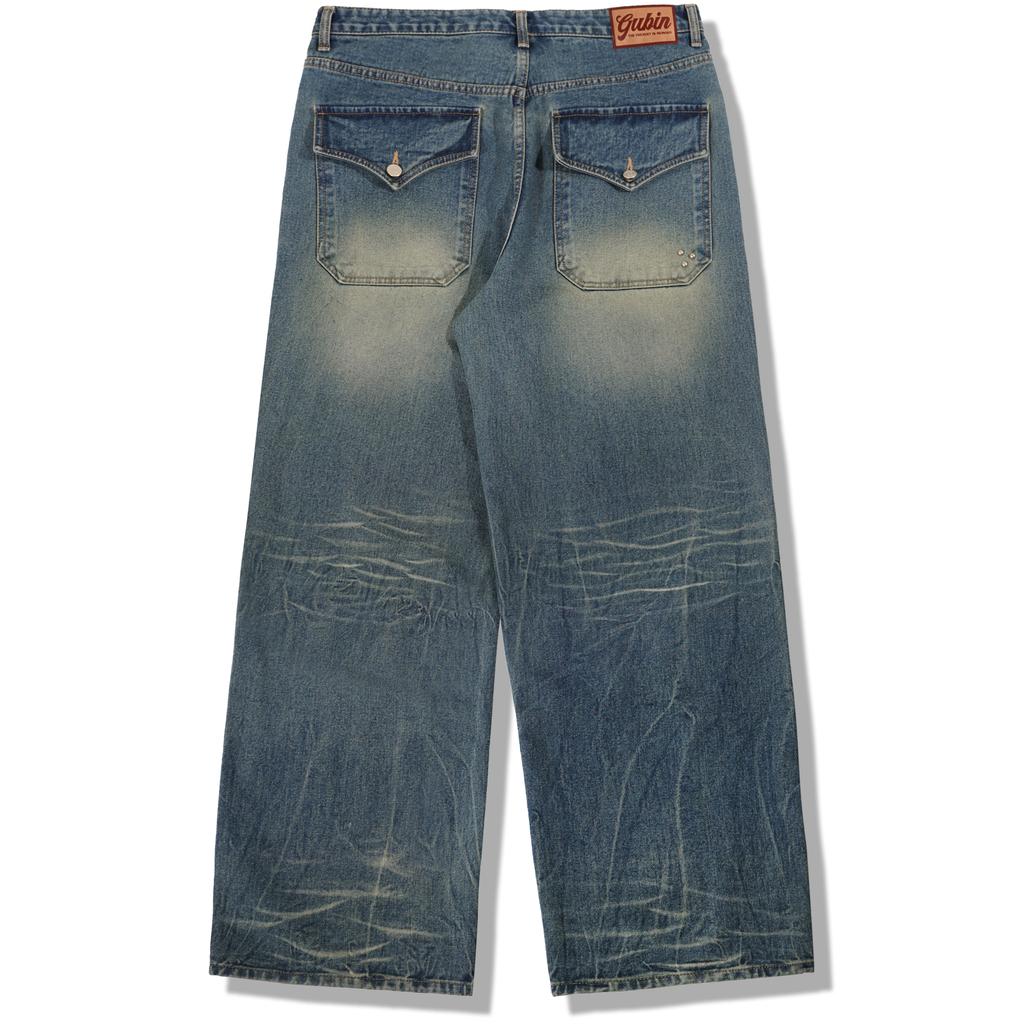 GUBIN Curved Double Knee Denim Pants