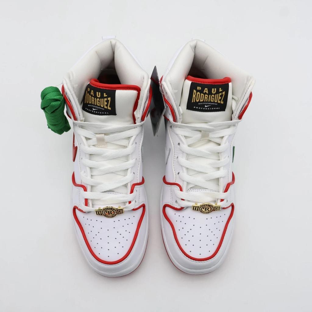 CT6680-100 Paul Rodriguez Nike SB Dunk High Mexican Boxing White Red (Men's)