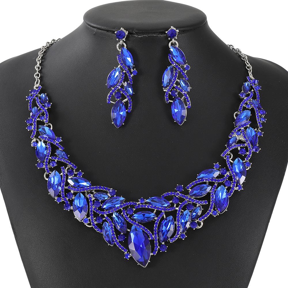 Luxe Kristal Edelsteen Sieradenset: Ketting & Oorbellen voor Bruiden en Speciale Gelegenheden