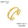 Teamer Fashion Geometric Crown Ring for Women Girls Stainless Steel Double Layer Open Ring Elegant Daily Office Party Jewlery