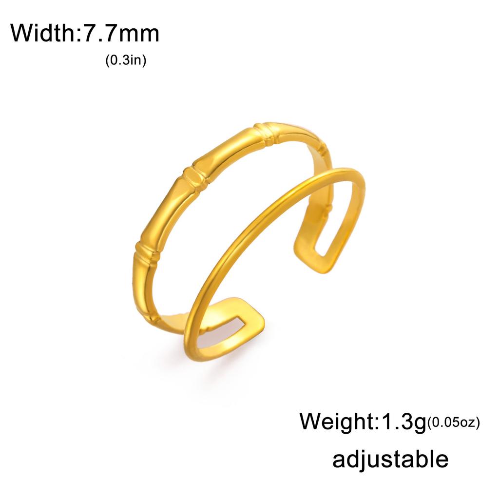 Teamer Fashion Geometric Crown Ring for Women Girls Stainless Steel Double Layer Open Ring Elegant Daily Office Party Jewlery