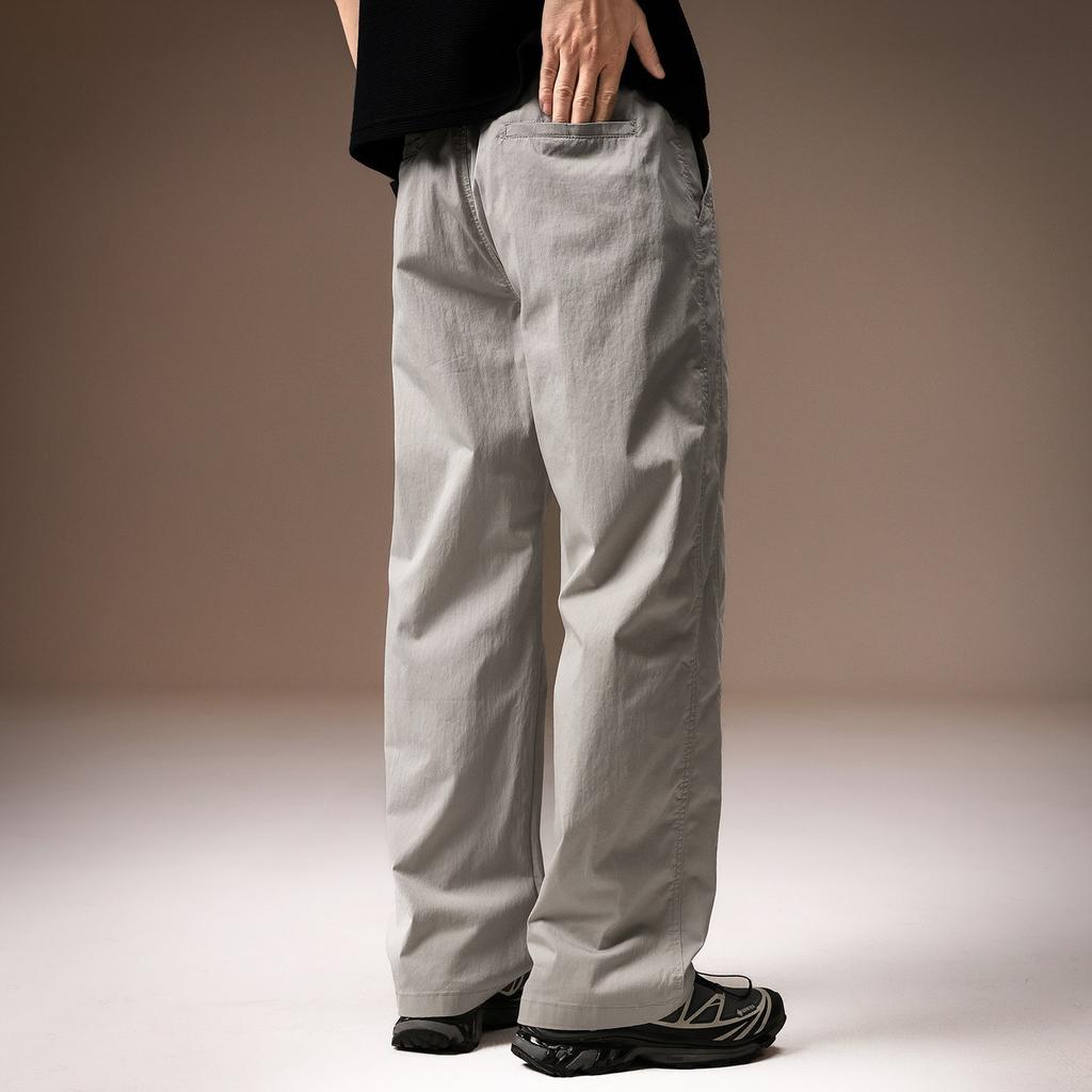 High-end Retro Tooling Functional Wind Straight Casual Pants Men's Spring and Summer Tide Brand Solid Color Simple and Versatile Loose Wide-leg Pants