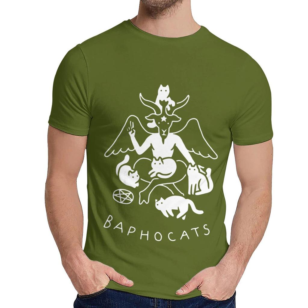 Crewneck Baphocats Baphomet Satan Demon Tee Shirt Summer Male Comfortable T Shirt Design For Unisex