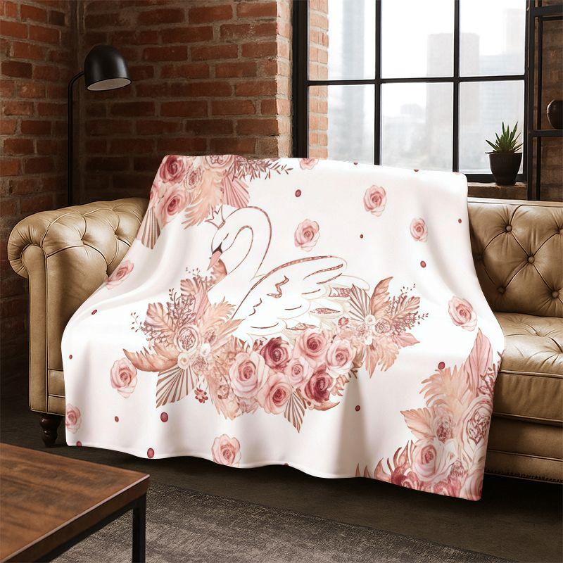 Cartoon Ballet Cute Girl Ballerina Flannel Blanket Soft Warm Blanket Throw Blanket for Bedroom Living Room Bed Travel Picnic Kid