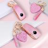 For Mercedes Benz Key Fob Cover with Diamond Bling Keychain, Car Accessories Key Shell Full Protection for - A-Class C-Class G-Class 2017- E-Class