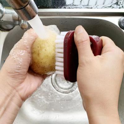 2Pcs Vegetable Cleaning Brush Set Hard Soft Bristles Ergonomic Handle Fruits Vegetables Cleaning Scrubbed