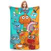 Kaugummigesicht Cartoon Decken Fleece Weiche Kuscheldecke für Draußen Reisen Bettteppich