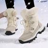 Outdoor Snow Boots Women Anti-slip Thick Bottom Lightweight Keep Warm Women Mesh Breathable Plush Casual Sports Shoes Womens