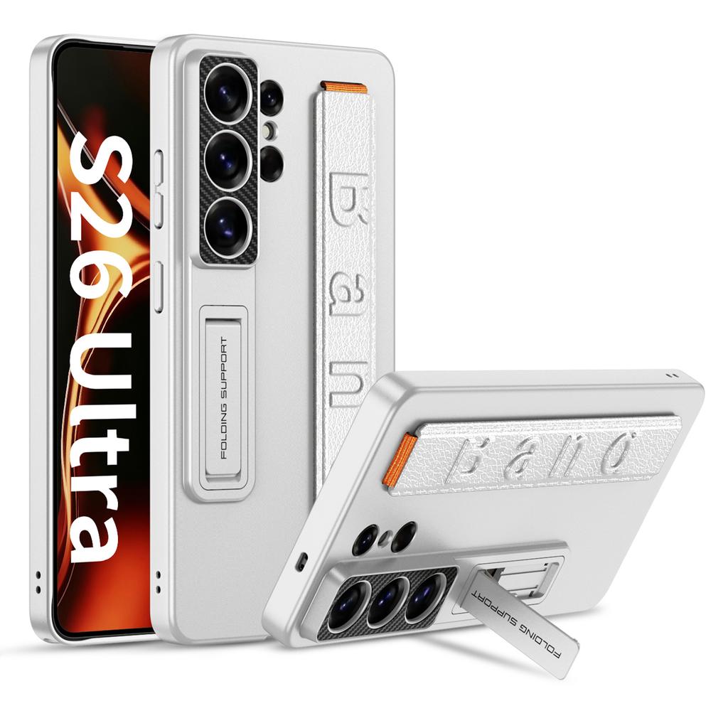 Funda GKK Para Samsung Galaxy S26 Ultra con Correa para la Muñeca y Soporte Plegable Cubierta Protectora para Teléfono de PU+PC Duro