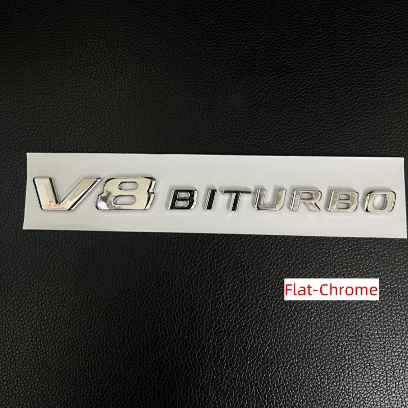 Car 3D Black Logo V8 BITURBO Emblem Car Fender Badge For Mercedes Benz C63 G63 E63 S63 W222 W223 W213 W212 W205 W204 Accessories MU8