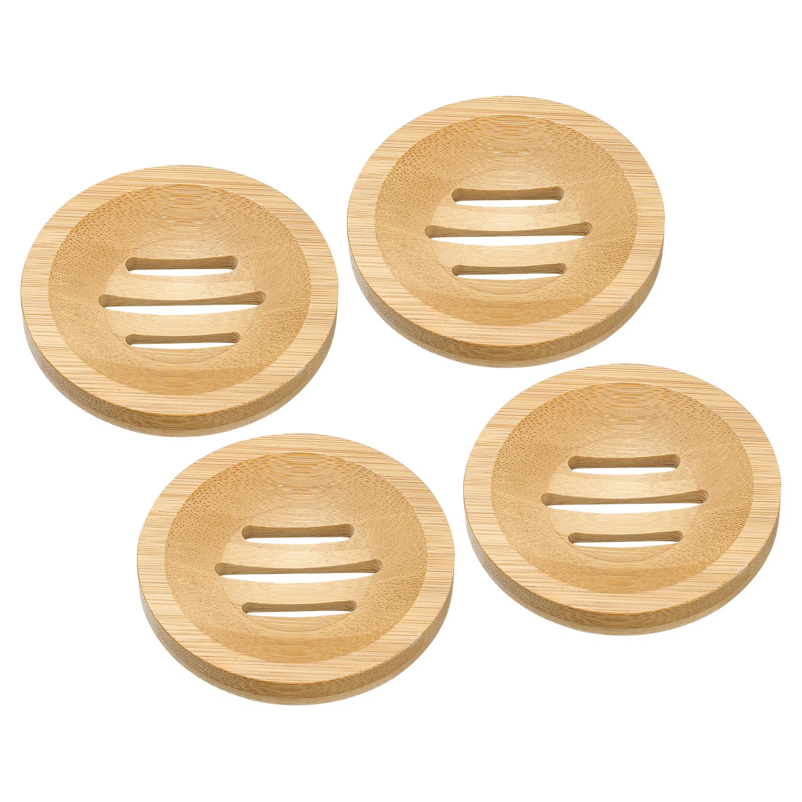 

2/4 шт. Деревянная мыльница Натуральная бамбуковая подставка для мыла с самодренажем Держатель для мыла для ванной, ванны, кухонной раковины