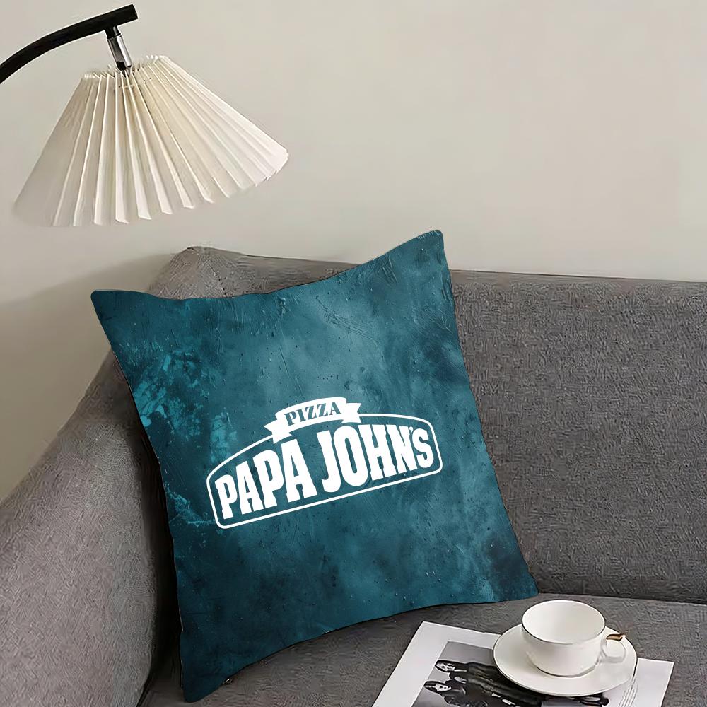 Papa John's Cushion Cover Reversible Plush Pillow Cover – For car, sofa, bedroom, perfect as a gift.