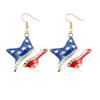 Independence Day Flag Hat, Slippers, Love Earrings, Red, White And Blue Striped Flag Earrings