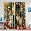 2D Flat Printing  JIT 2pcs   Curtains (Without Rod) Festive Feline Forest Modern Curtain Fabric Yarn Curtains Decorations