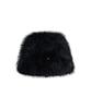 Bajal Va Square Long Label Two-Tone Fur Bucket Hat Black