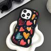 Y2K Leuchtende Herzen Wellige Kante TPU Handyhülle für iPhone 17 16 15 14 13 12 11 Air Pro Max Plus Buntes Cover