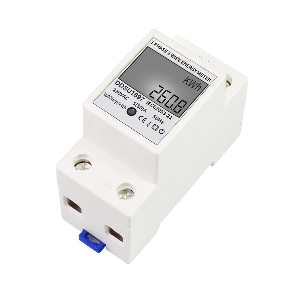 Digital Electric Energy Meter Single Phase DIN Rail Electricity Meter One Phase Two Wire