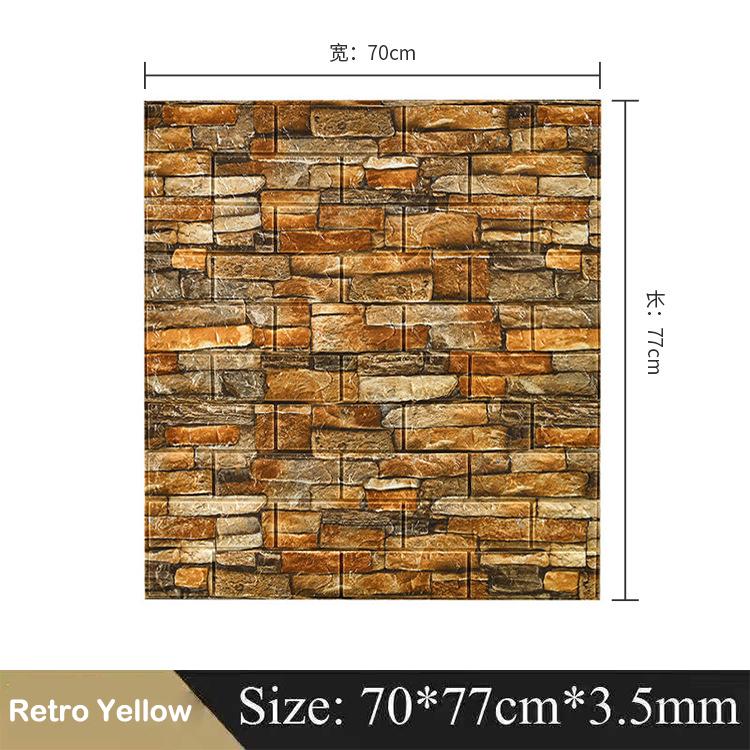 10Pcs 77*70cm 3D Wall Stickers Faux Brick Bedroom Home Decor Waterproof Self Adhesive Living Room Wallpaper