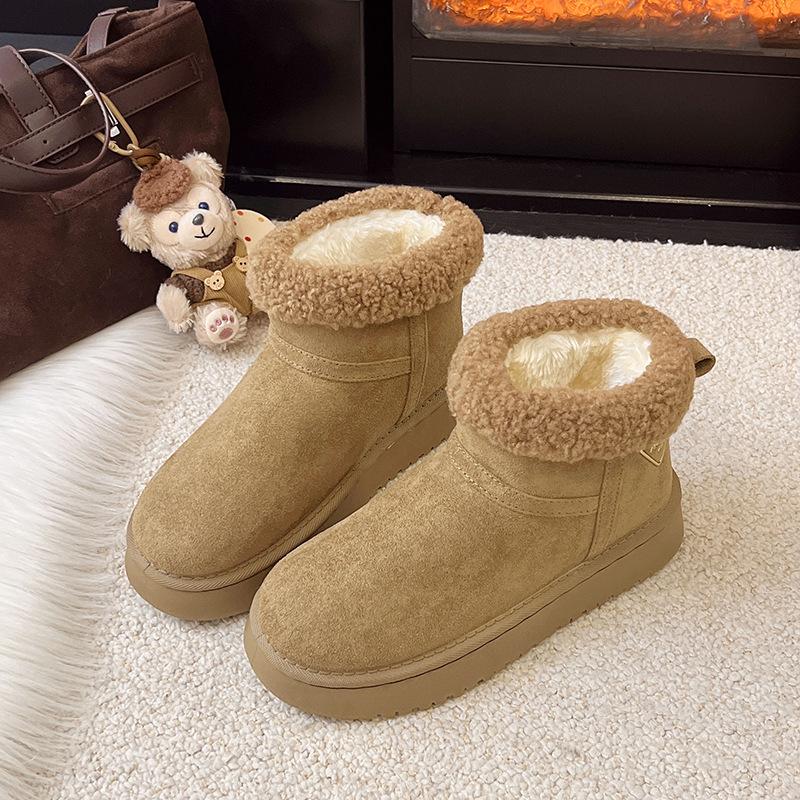 Processing Customized New Winter Bread Cotton Shoes Non-slip Piled Thickened Warm Snow Boots Women's Versatile Cotton Boots