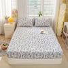 1pc Fitted Bed Sheets +2pc Pillowcases Single Double Bed Size Bedsheet Washed Cotton Girls Boys Room Bed Cover Mattress Cover