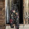 Women's Jumpsuit Floral Print Casual Loose Vintage Shoulder Strap Cotton Linen