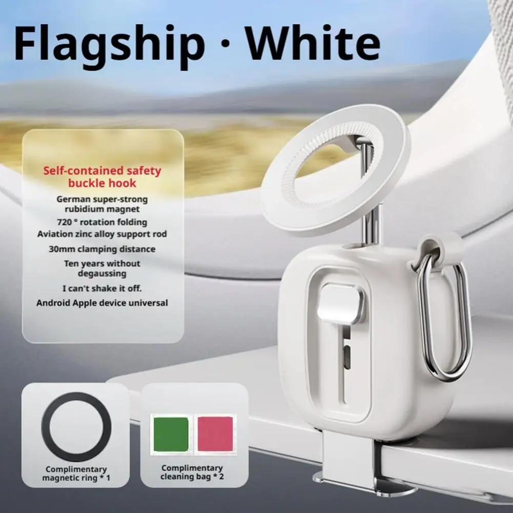 Magnetic Travel Phone Holder Foldable Tripod Stand 720° Rotation Universal Adjustment Safety-locking Hook Portable Phone Stand