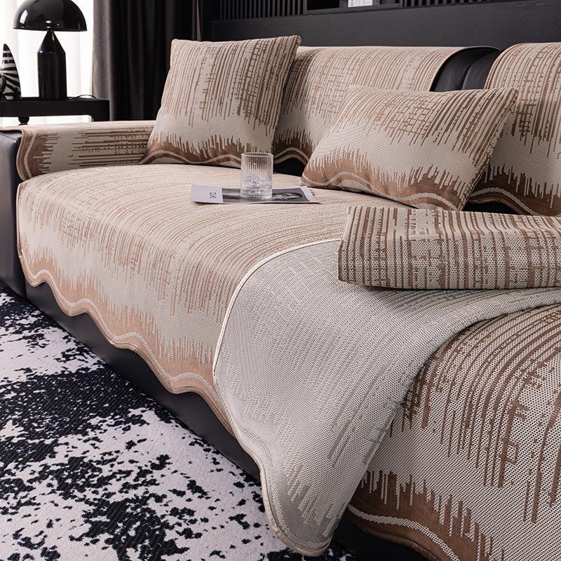 Irregular Ice Silk Sofa Cushion In Summer, Universal In All Seasons, Cool In Summer, Straight Row Non-Slip Sofa Cover Cool Cushion
