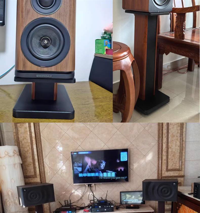10" & 12" Solid Wood Surround Speaker Floor Stands - HIFI Rack Base