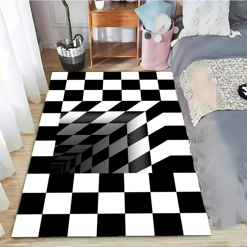 3D Vortex Illusion Area Carpet Rug for Living Room Decor Bedroom  Abstract Geometric Optical Vertigo Carpet Non-slip Floor Mat