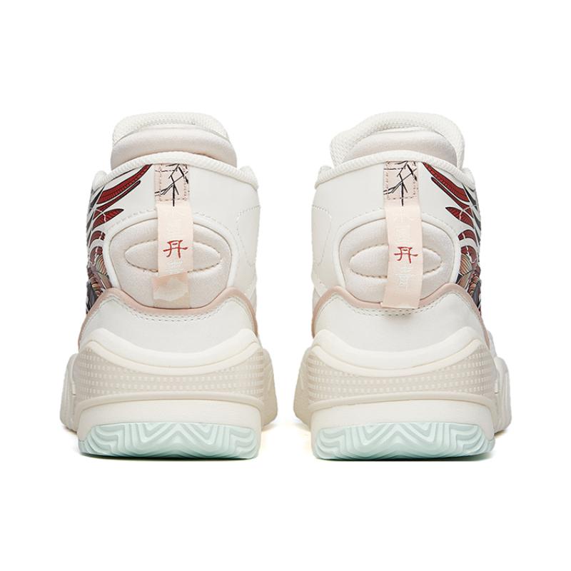 Anta Life Collection Flame Anti-Slip Wear-Resistant High-Top Skateboard Shoes Women's White Sneakers 122148088-2