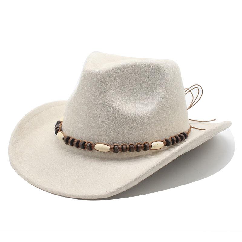 Bohemian Minority Suede Hat Belt Couple Hat Western Cowboy Top Hat