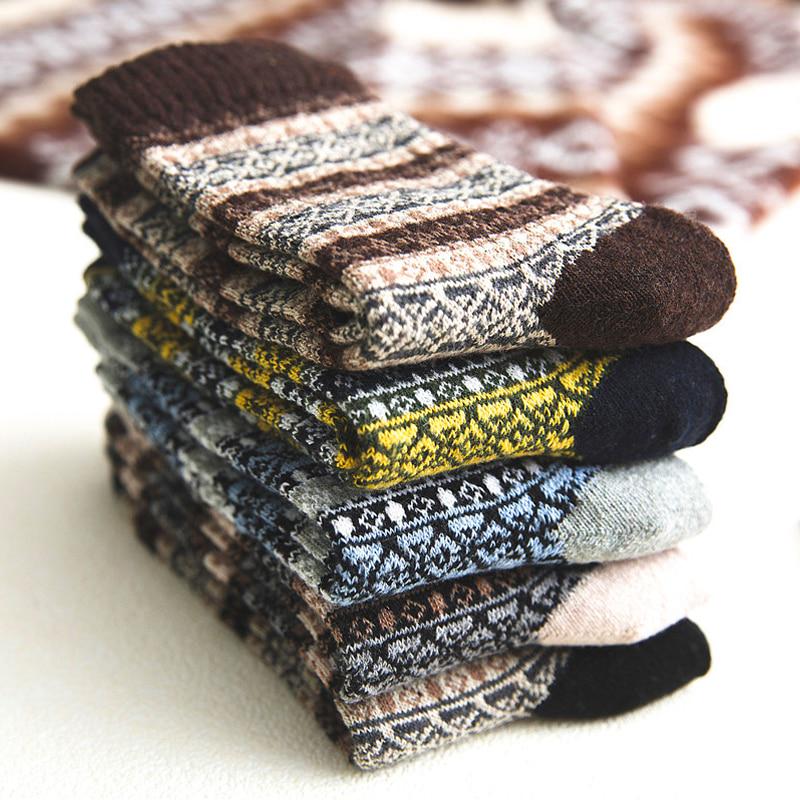 Thicken Wool Socks 5 Pairs Men's Winter Socks Casual Calcetines Hombre Sock Business US Size(6.5-12)