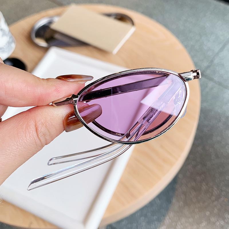 Small frame new folding cat eye sunglasses new high-end sunglasses personalized Spice Girl trendy glasses