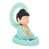 Nodding Buddha Ornament Glow In The Dark Solar Powered Shaking Head Cartoon Maitreya with Circle