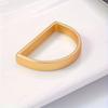 3pcs Golden Napkin Rings - Solid Color D-Shaped Table Decor for Festival, Elegant Party Accessories, Holders