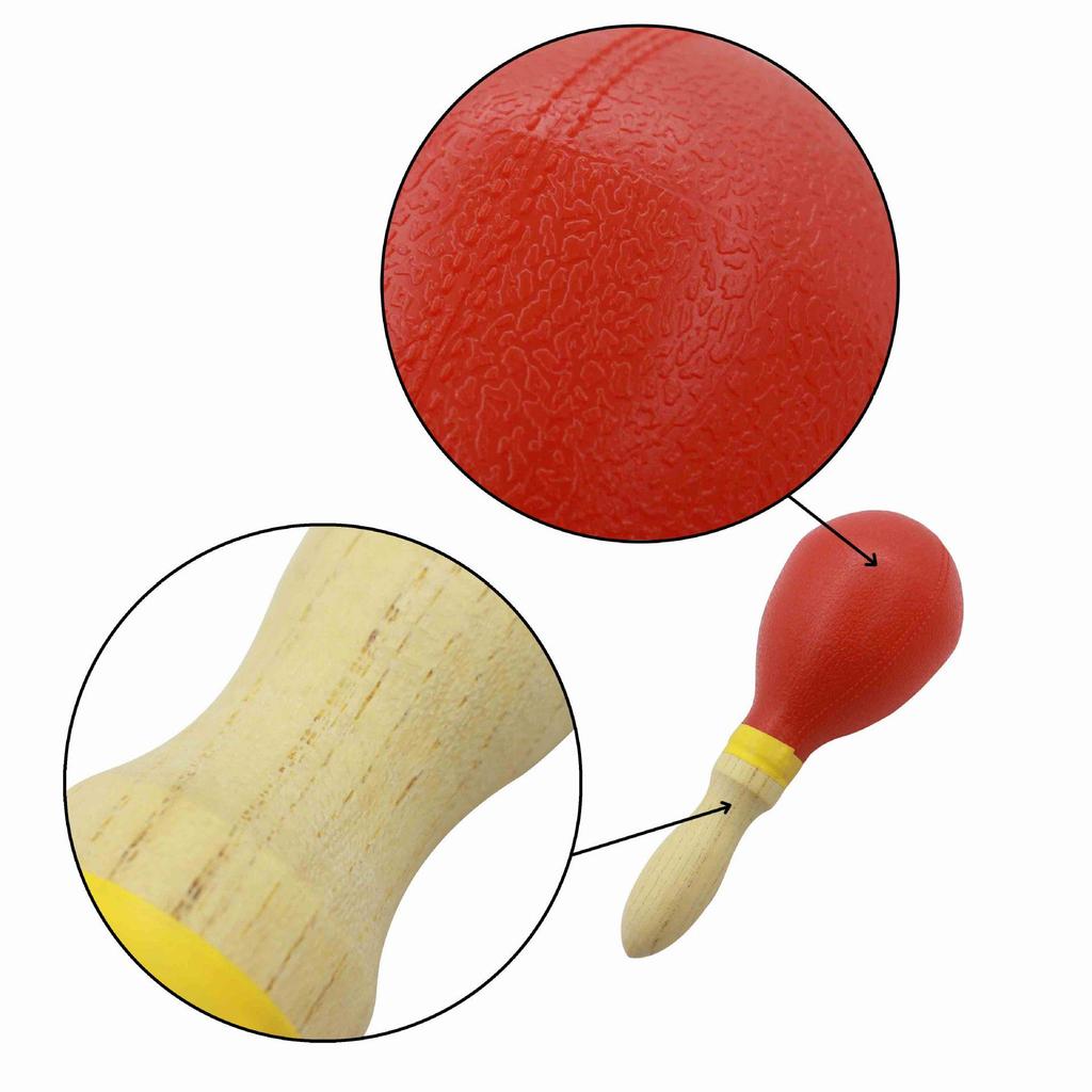 Orff Maraca 2-Piece Set: ABS Plastic Shaker with Wooden Handle, Children's Musical Instrument Toy.