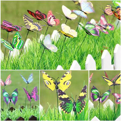 12Pcs Simulated Butterfly Stakes Garden Waterproof Butterfly Ornaments Indoor Outdoor Yard Patio Plant Pot Flower Bed